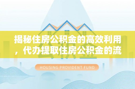 龙崎揭秘住房公积金的高效利用，代办提取住房公积金的流程与技巧