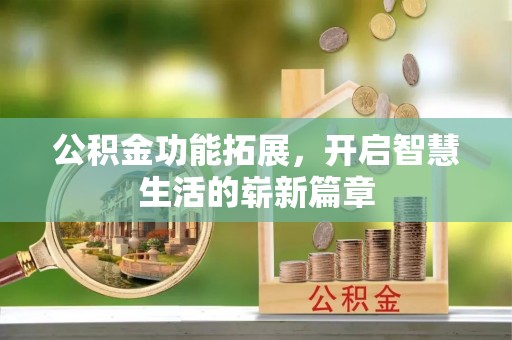 龙崎公积金功能拓展，开启智慧生活的崭新篇章