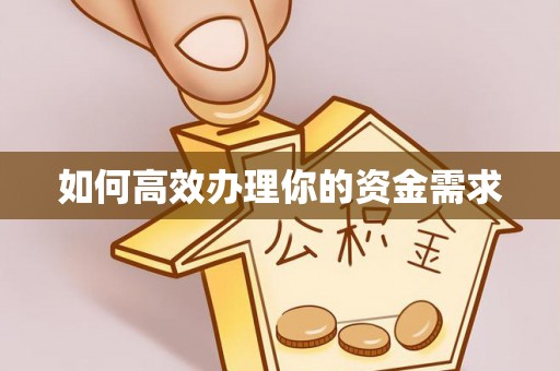 龙崎如何高效办理你的资金需求