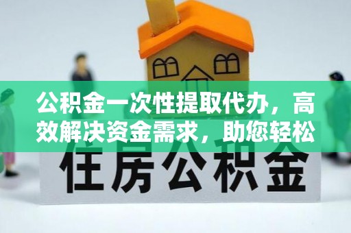 龙崎公积金一次性提取代办，高效解决资金需求，助您轻松应对生活难题
