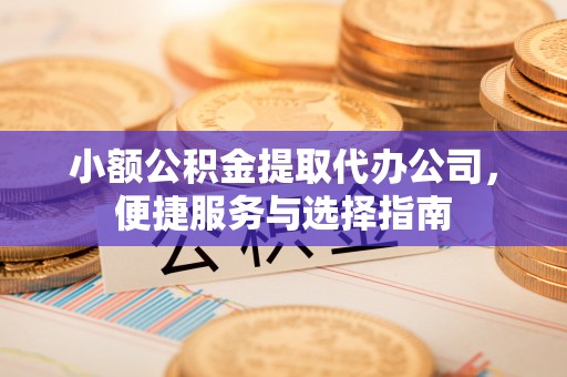 龙崎小额公积金提取代办公司，便捷服务与选择指南