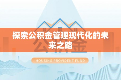 龙崎探索公积金管理现代化的未来之路